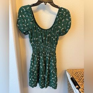 Hollister Green floral mini dress/romper